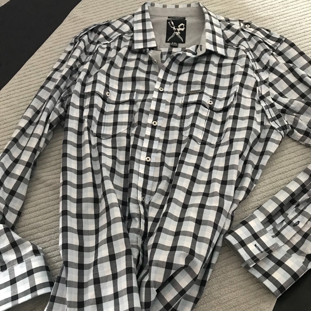Marc Echo Cut & Sew Long Sleeve Button Down Shirt